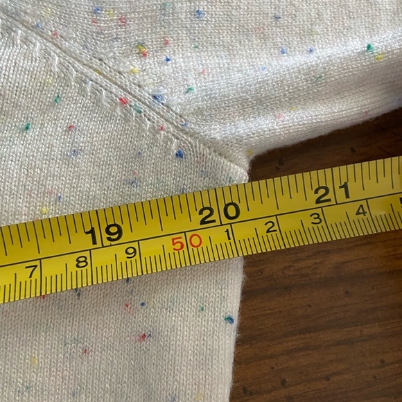 IT’S OUR TIME Funfetti Speckle White V-Neck Sweater Crisscross back Sz XL - Picture 9 of 9